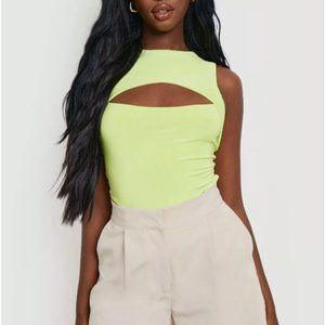 Racer Neck Keyhole Bodysuit